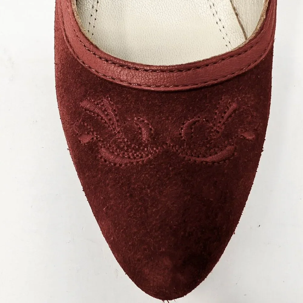Spieth & Wensky Valeska Womens‎ Pump Leather Suede Red Bow Accent  Heel Sz 38